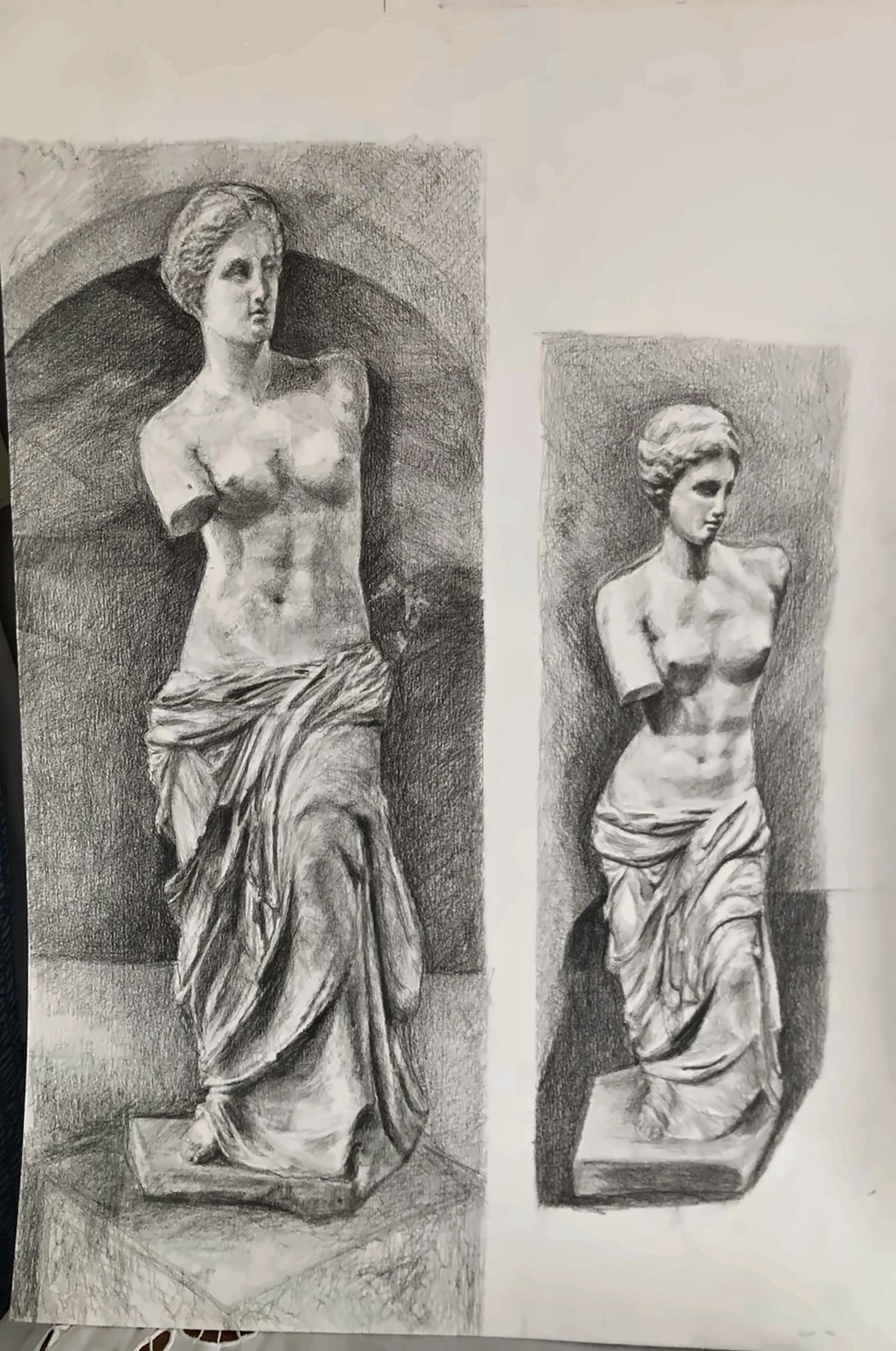 Desen Noni Serghi, studiu academic dupa Venus in grafit.